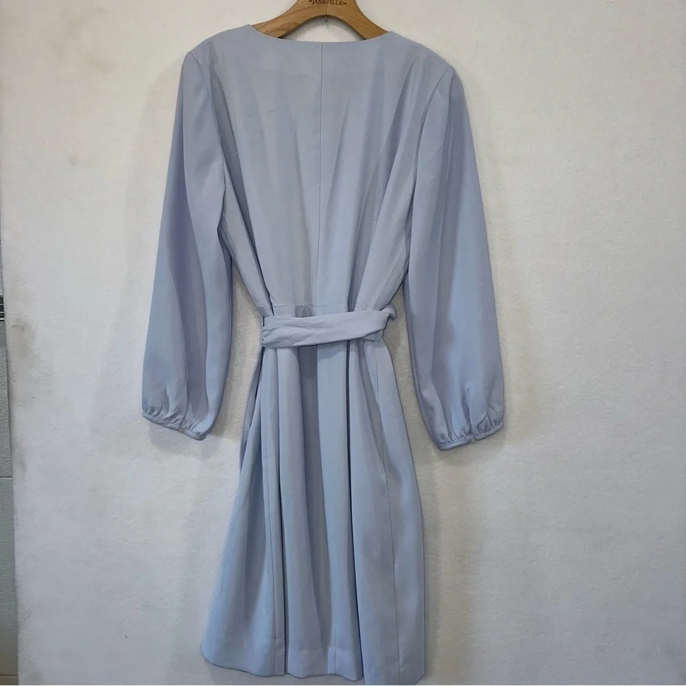 J. Crew Light Blue Crepe V-Neck Wrap Dress 12T Easter Ready NEW